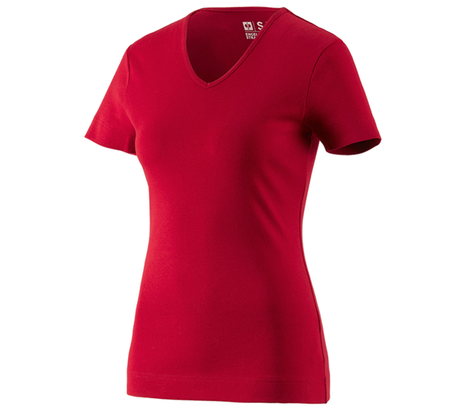 Hauptansicht, e.s. Kollektionen im Überblick, e.s. T-Shirt cotton V-Neck, Damen, feuerrot