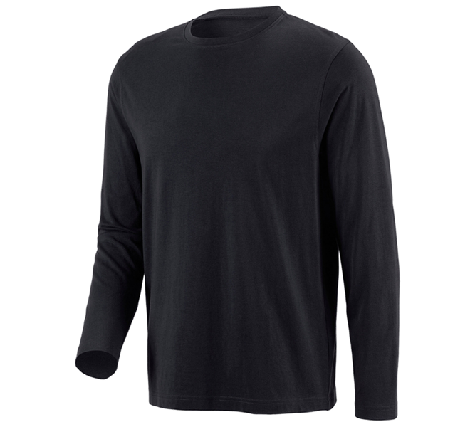 Hauptansicht, Herren, e.s. Longsleeve cotton, schwarz