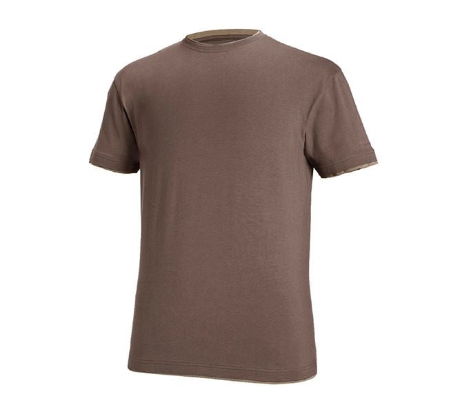 Vista principale, Falegnami, e.s. t-shirt cotton stretch Layer, castagna/nocciola