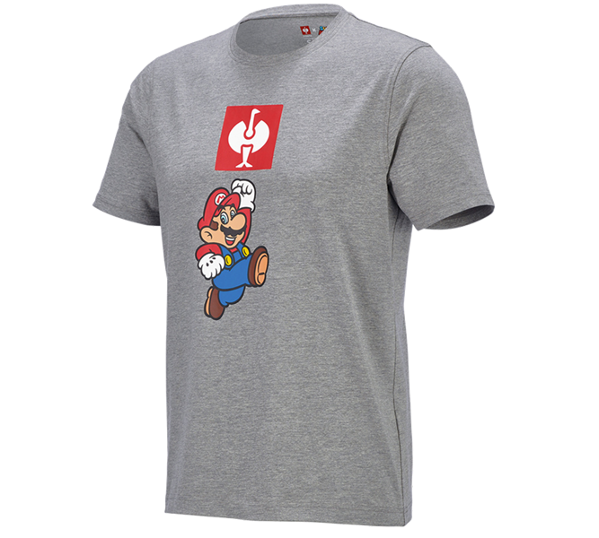 Vista principale, T-shirt, T-shirt Super Mario, uomo, grigio sfumato