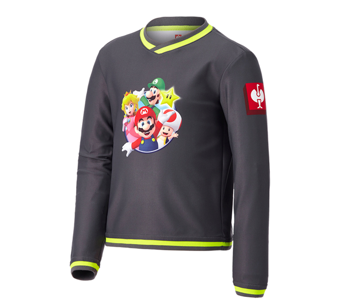 Hauptansicht, SUPER MARIO X STRAUSS, Super Mario Funktions Longsleeve, Kinder, anthrazit