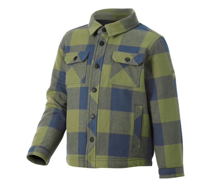 Vista principale, Bambino, Camicia a scacchi Allseason e.s.iconic, bambino, verde montagna/blu ossido