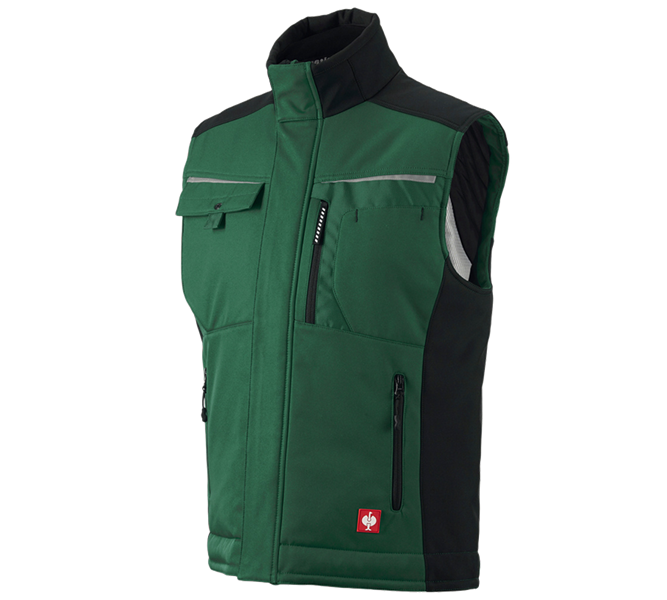 Vista principale, e.s.motion, Gilet Softshell e.s.motion, verde/nero