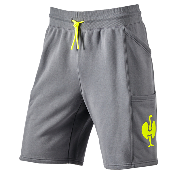 Hauptansicht, e.s.trail, Sweat Short e.s.trail, basaltgrau/acidgelb