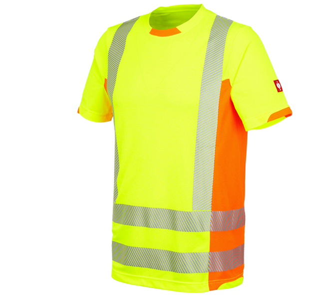 Vista principale, T-shirt, T-shirt funzionale segnaletica e.s.motion 2020, giallo fluo/arancio fluo