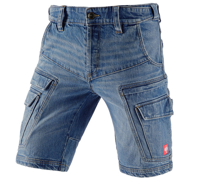 Vista principale, Pantaloni, e.s. Cargo Worker-Jeans-Short POWERdenim, stonewashed