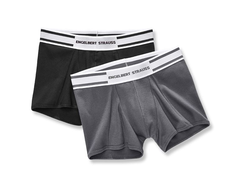 Hauptansicht, Pants | Boxershorts, e.s. cotton rib Pants, 2er Pack, schwarz+titan