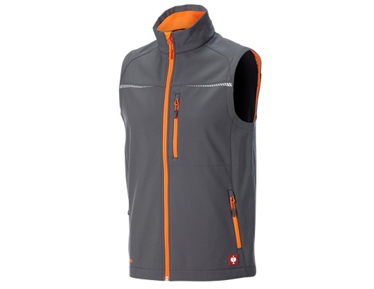 Vista principale, Gilet Softshell­ e.s.​motion 2020, antracite /arancio fluo