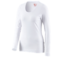 Hauptansicht, e.s. Longsleeve cotton stretch, Damen, weiß