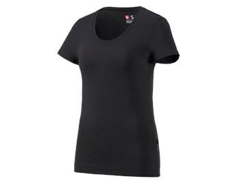 e.s. maglia con manica a 3/4 cotton stretch, donna nero