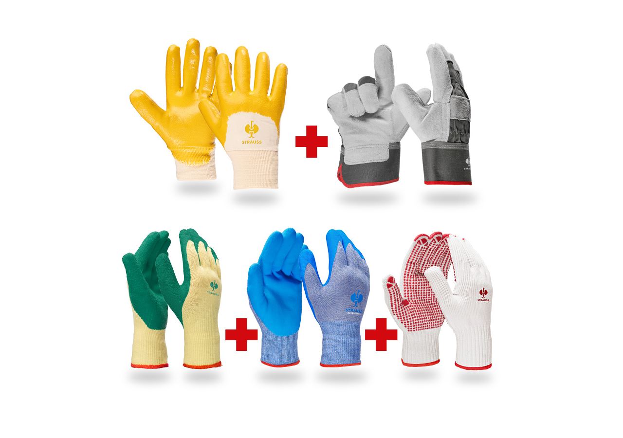 Sicurezza sul lavoro: Set professionale di guanti per edilizia