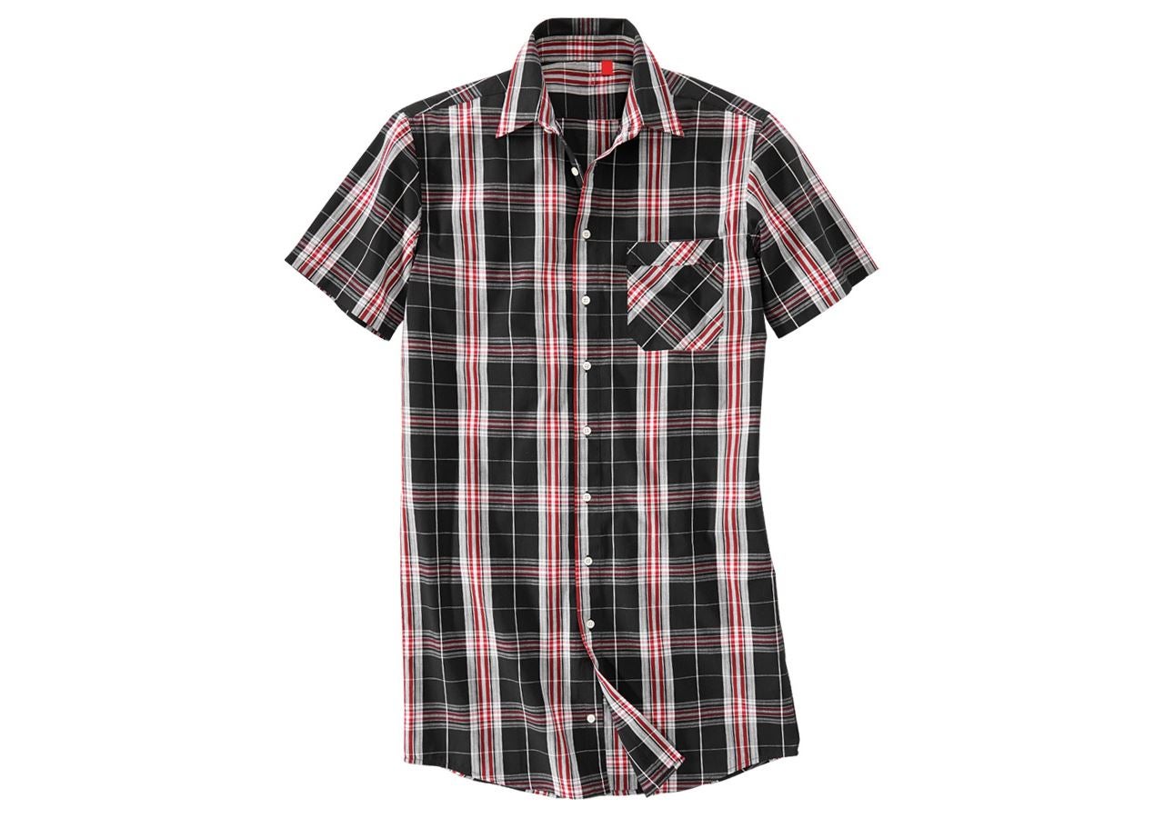 Maglie | Pullover | Camicie: Camicia a manica corta Lübeck, extra lunga + nero/rosso/bianco