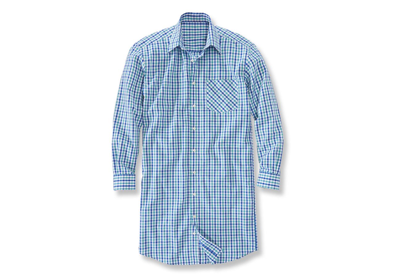 Maglie | Pullover | Camicie: Camicia a manica lunga Hamburg, extra lunga + blu reale/laguna/bianco