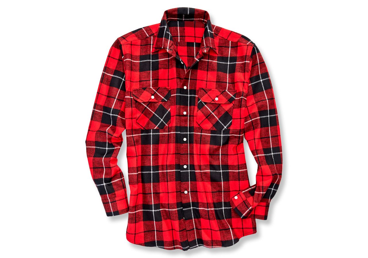 Maglie | Pullover | Camicie: Camicia in cotone Hannover, lunghezza normale + nero/rosso/titanio