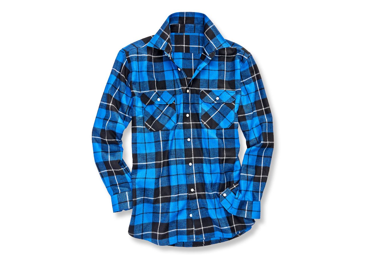 Maglie | Pullover | Camicie: Camicia in cotone Hannover, lunghezza normale + blu reale/nero/bianco