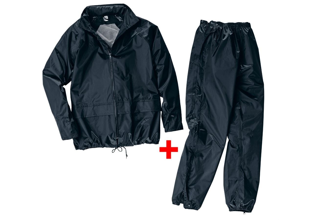 Giacche: Set giacca/pantaloni antipioggia + nero