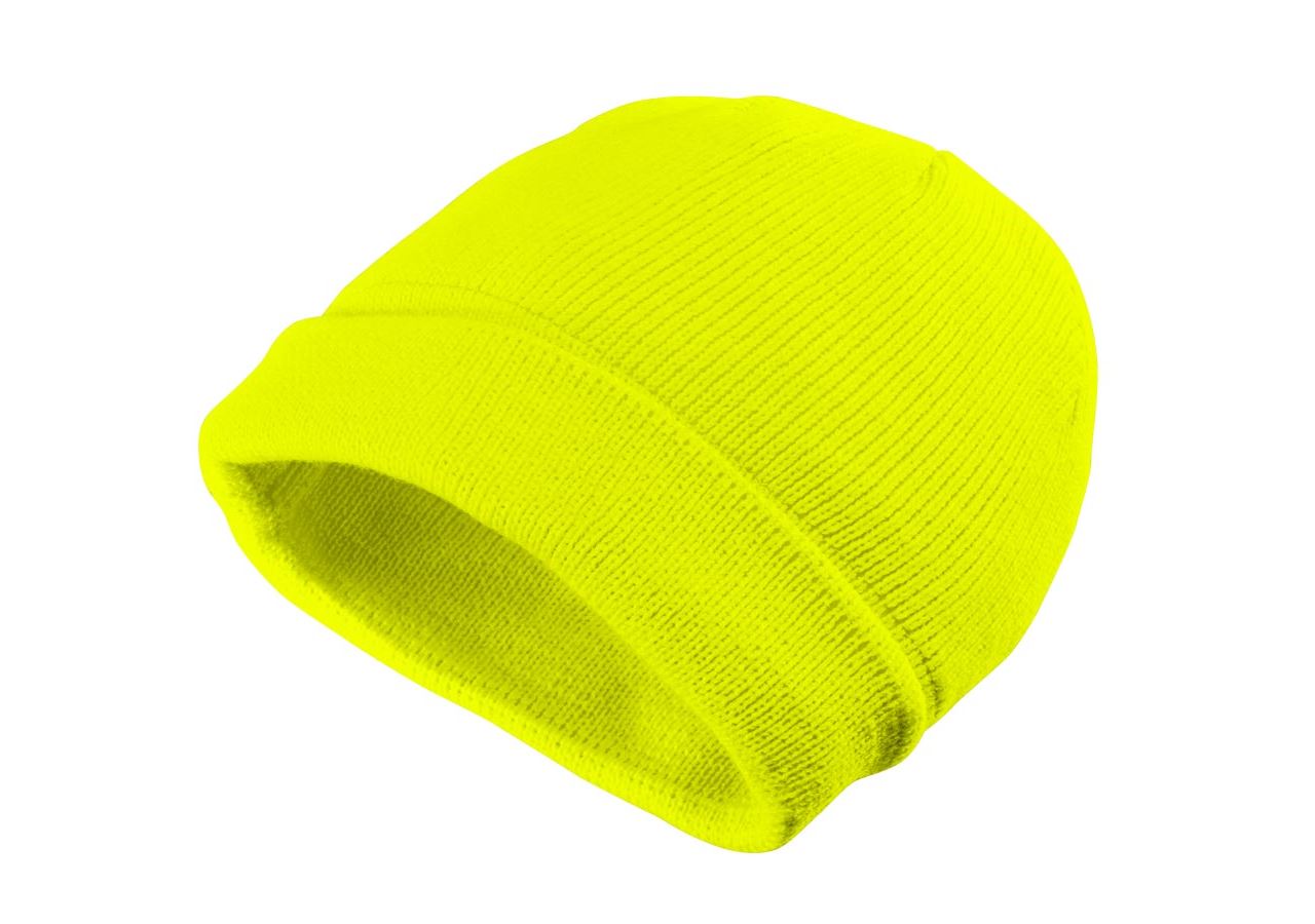 Kälte: Winter-Strickmütze Neon + gelb