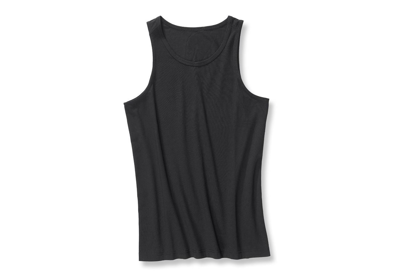 Intimo | Abbigliamento termico: e.s. cotton stretch Tank-Shirt + nero
