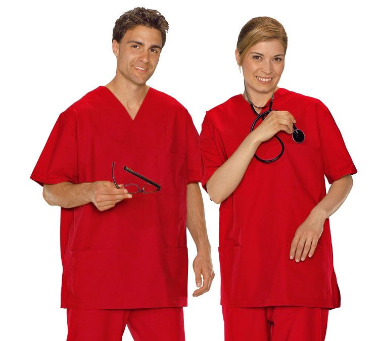 Maglie | Pullover | Bluse: Casacca per sala operatoria + rosso