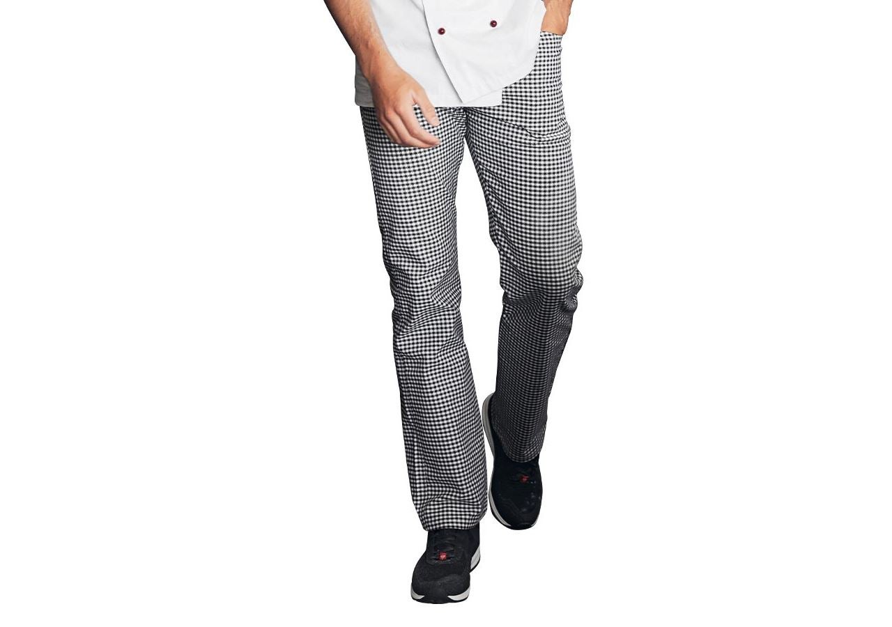 Pantaloni: Pantaloni da cuoco e da fornaio Stretch + nero/bianco