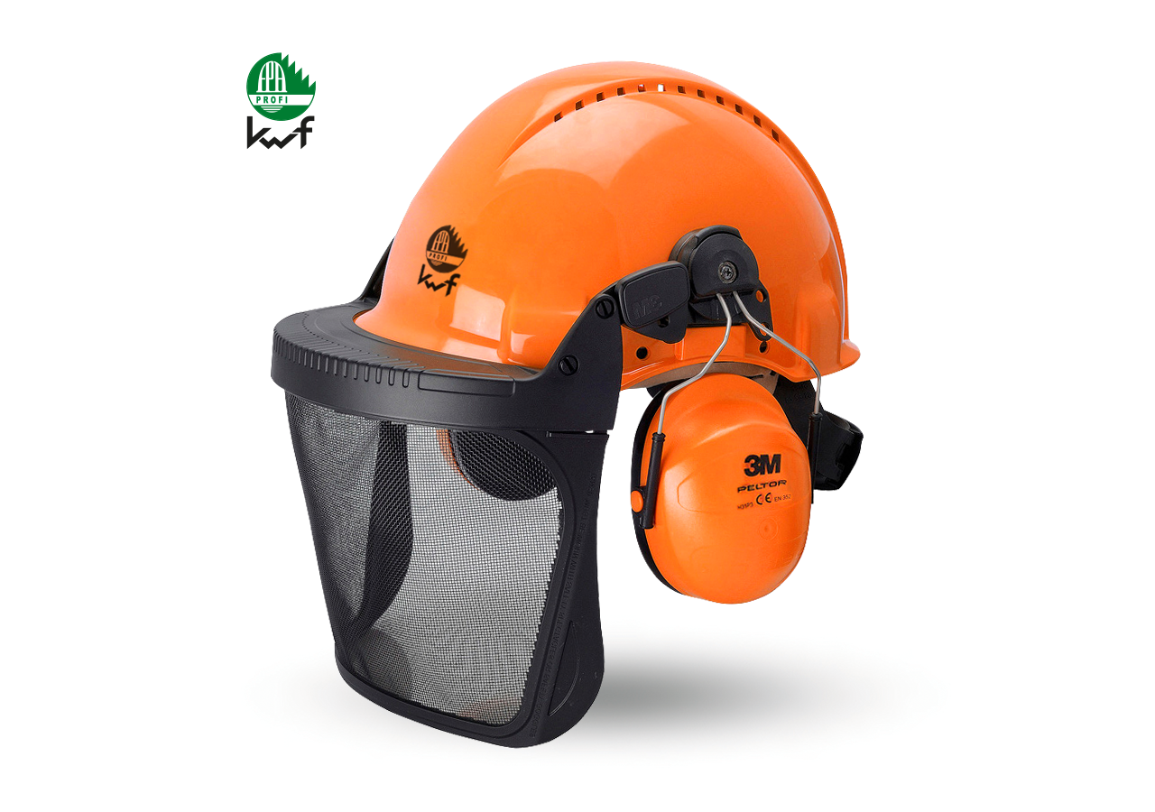 Elmetto protettivo: Combinazione casco protettivo forestale KWF + arancio