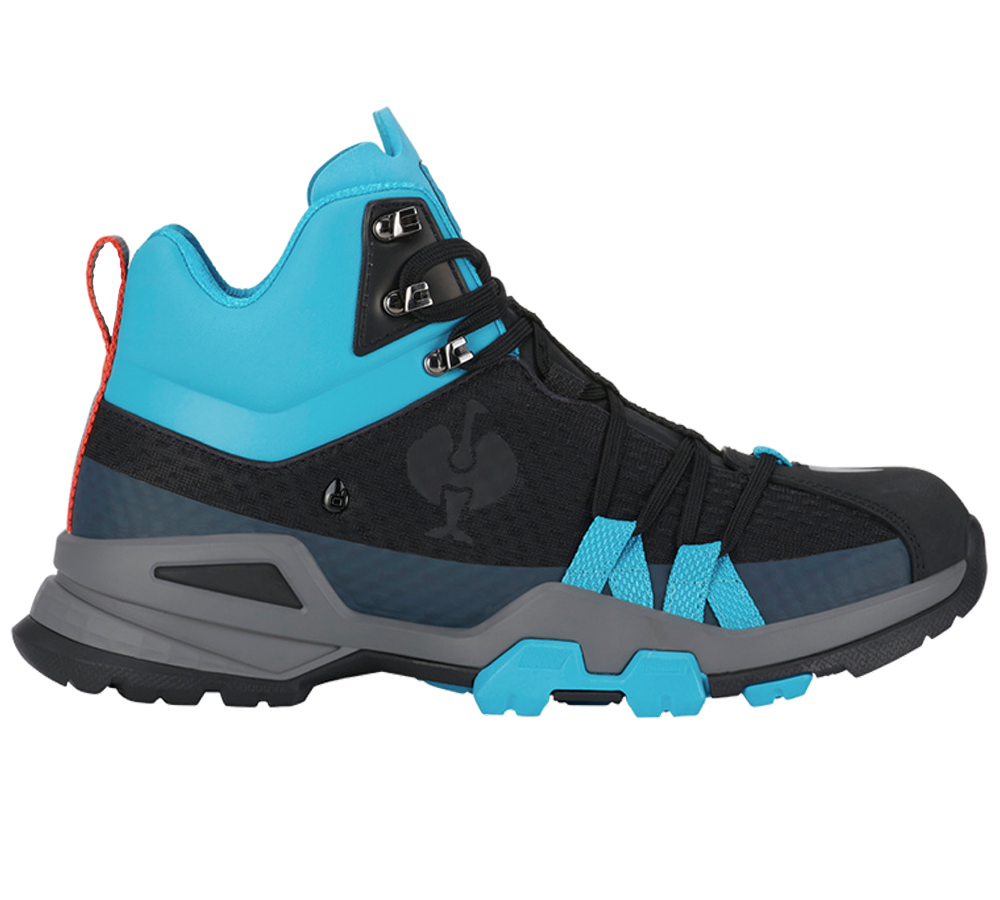 O2: O2 scarpe da lavoro e.s. Kobuk mid + nero/blu nizza