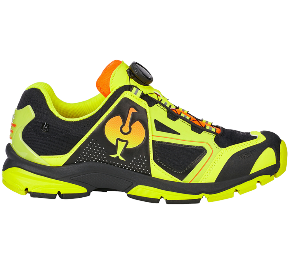 O2: O2 scarpe da lavoro e.s. Minkar II + nero/giallo fluo/arancio fluo