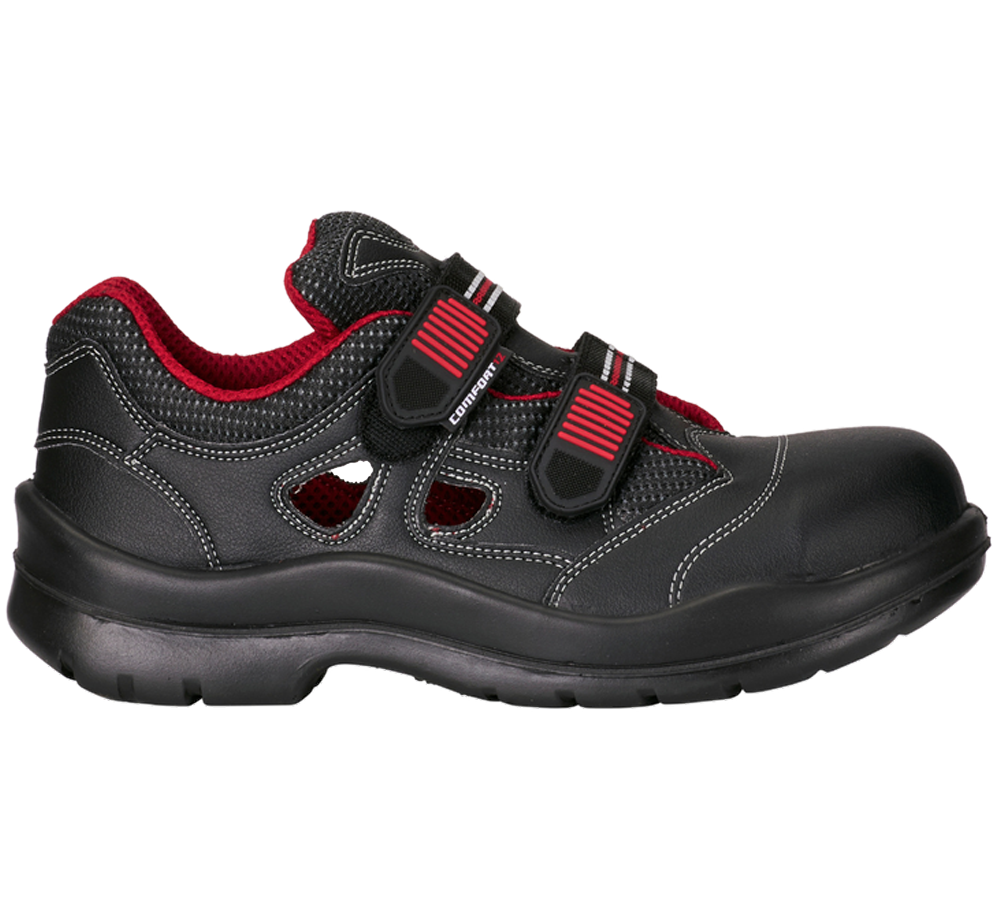 S1P: S1P sandali antinfortunistici Comfort12 + nero/rosso