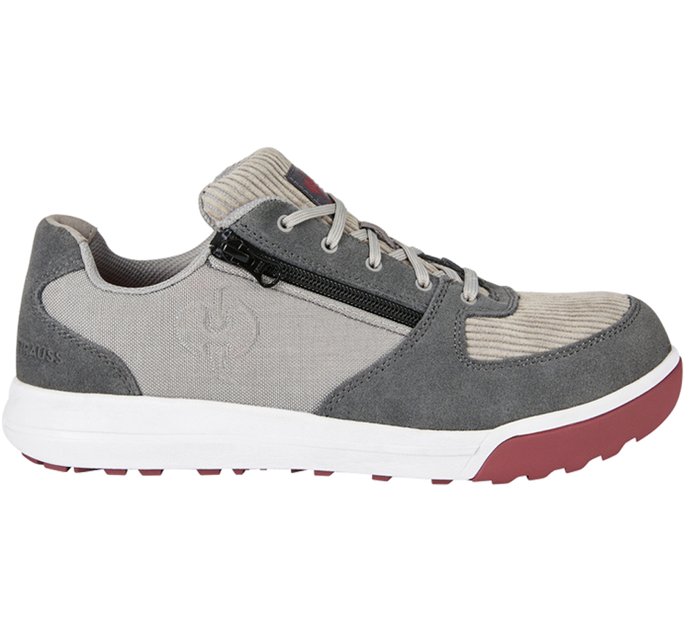 S1: S1 scarpe basse antinfort. e.s. Janus II low + grigio piccione/cemento/rosso velluto