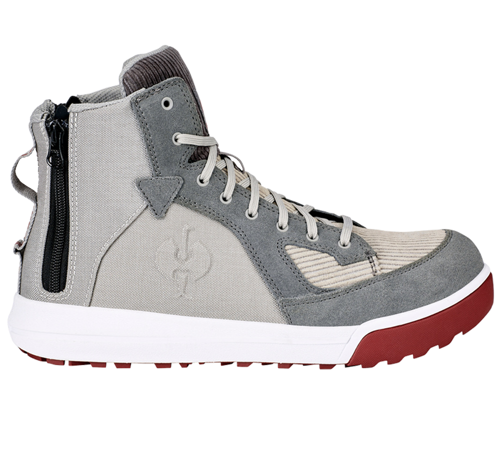 S1: S1 scarpe antinfortunistiche e.s. Janus II mid + grigio piccione/cemento/rosso velluto