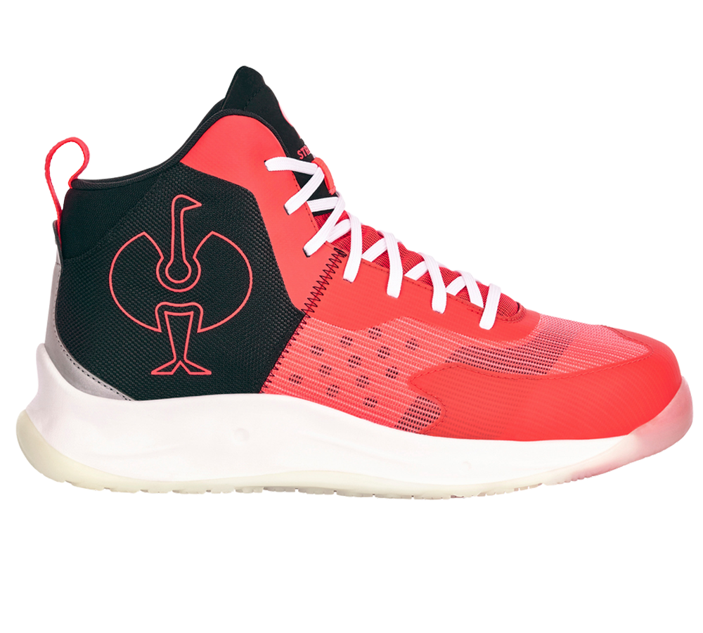 S1P: S1PS scarpe antinfortunistiche e.s. Marseille mid + rosso fluo/nero