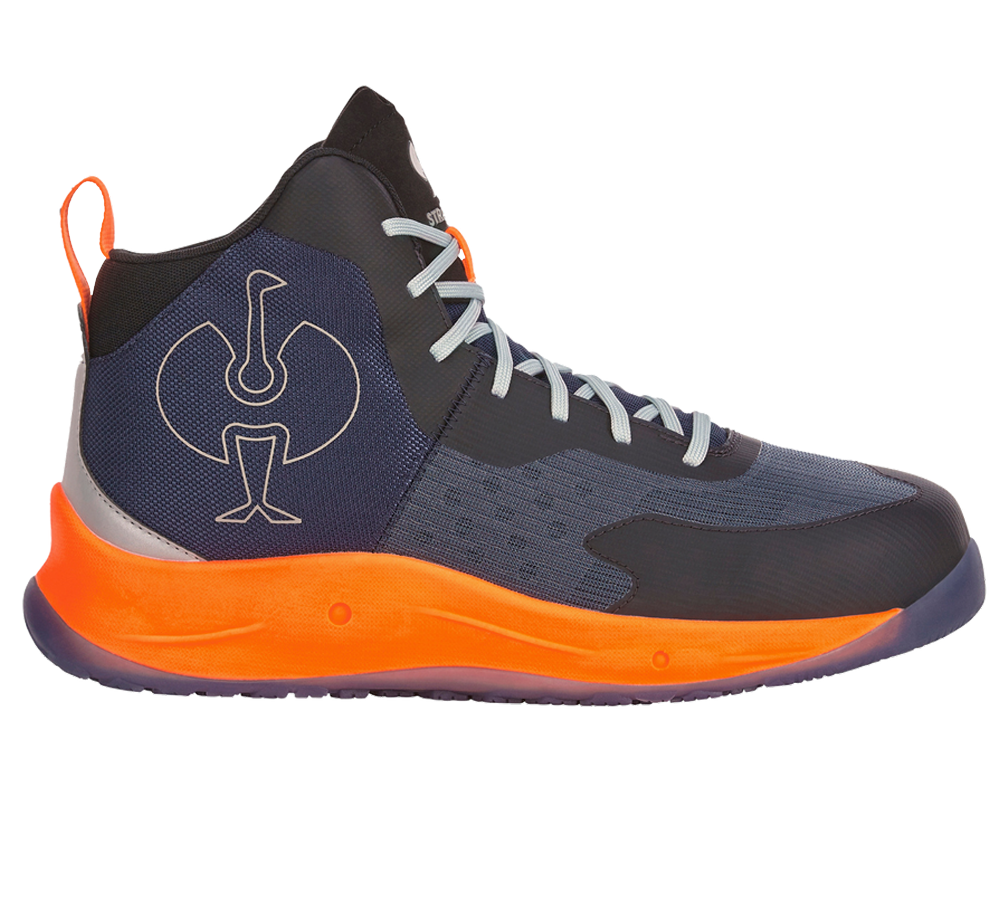 S1P: S1PS scarpe antinfortunistiche e.s. Marseille mid + blu scuro/arancio fluo