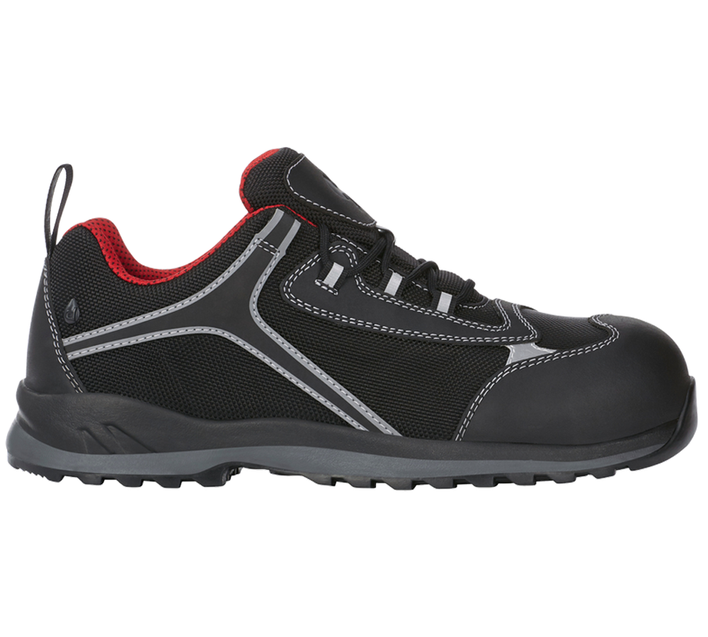 Safety Trainers: e.s. S3 scarpe basse antinfortunistiche Zahnia low + nero/rosso
