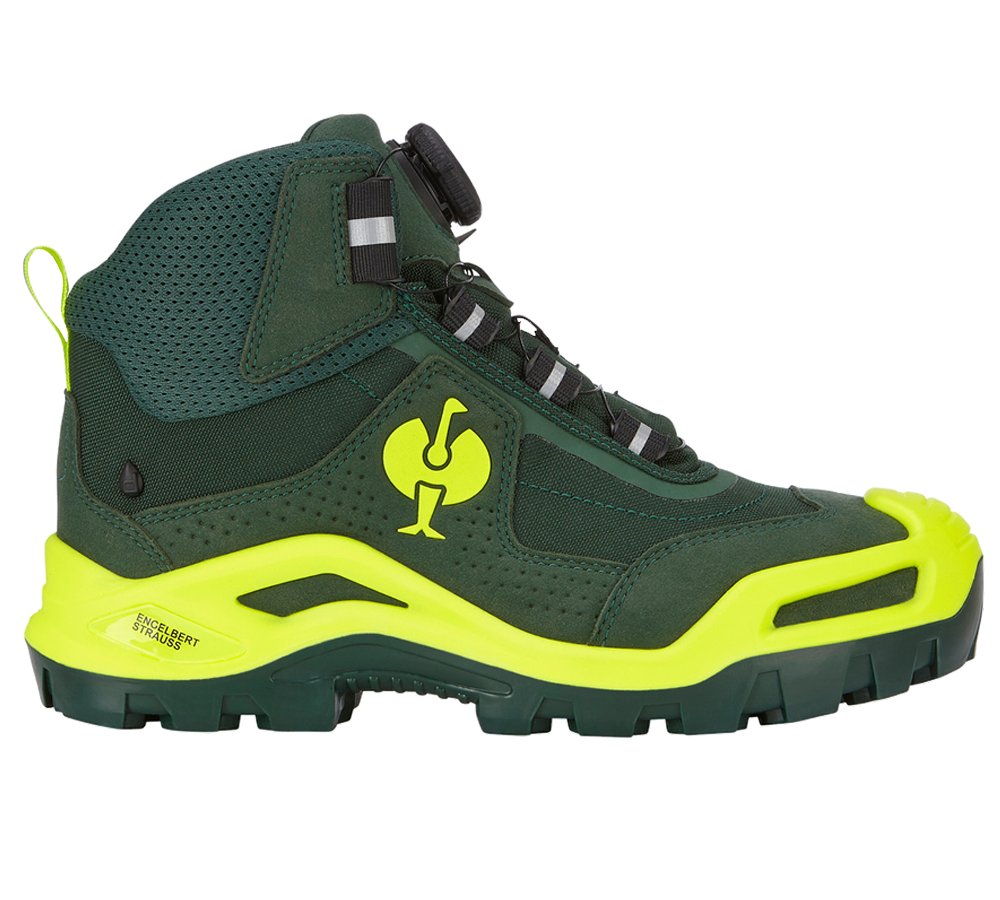 Scarpe: S3 scarpe antinfortunistiche e.s. Kastra II mid + verde/giallo fluo