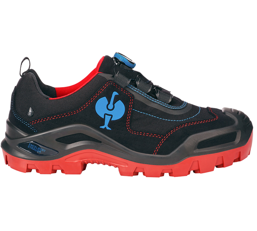 S3: S3 scarpe basse antinfortun. e.s. Kastra II low + nero/rosso fuoco/blu genziana