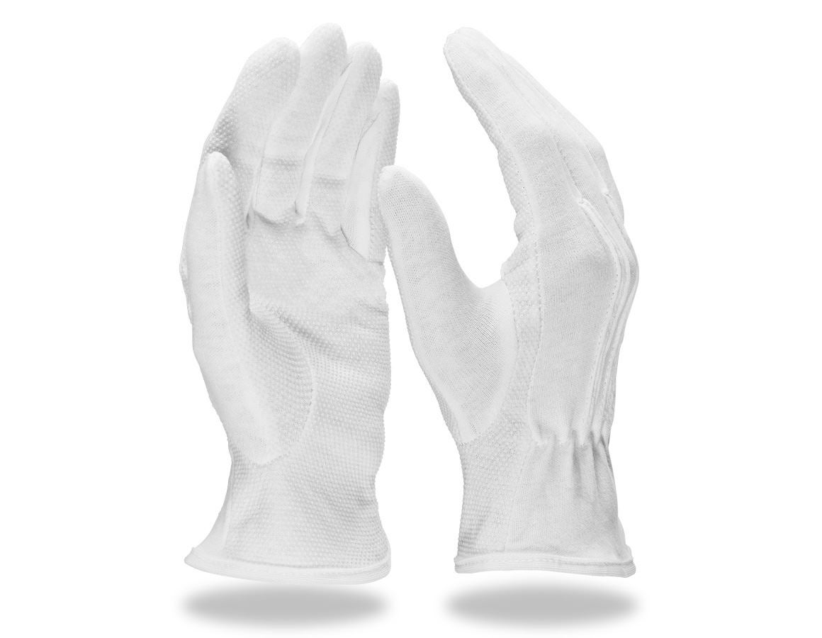 Rivestito: Guanti trikot in PVC Grip, confezione da 12 + bianco