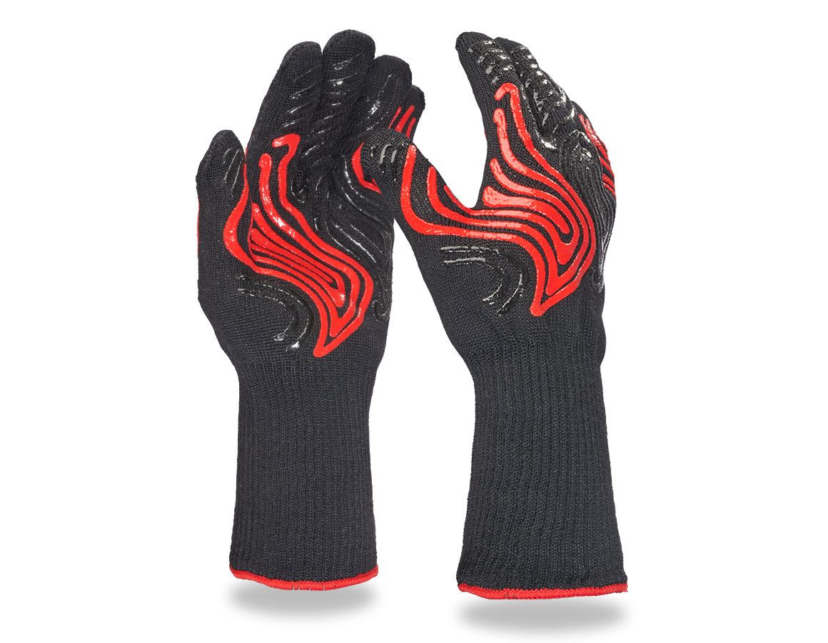 Tessuto: e.s. guanti termoresistenti Heat-Expert + nero/rosso