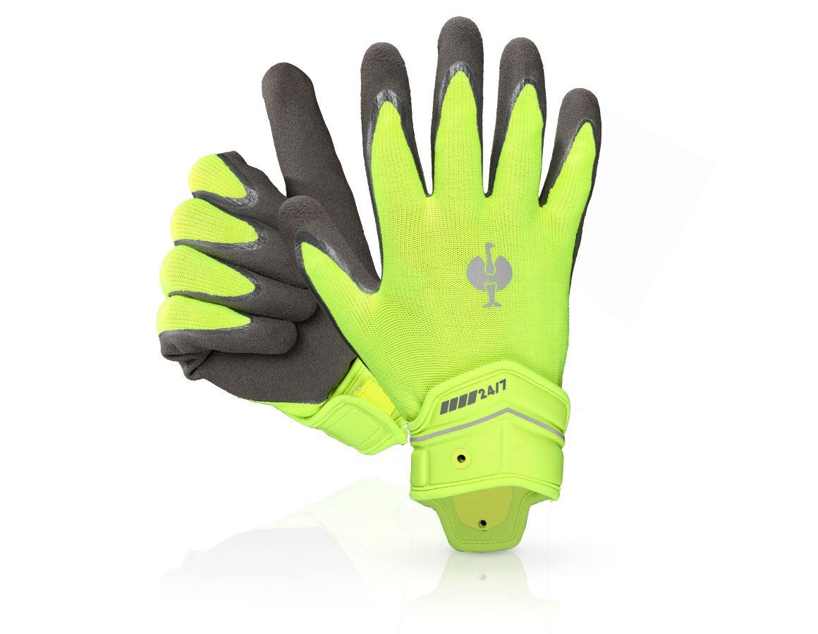 Arbeitsschutz: Hybrid Handschuhe e.s.motion 24/7 + warngelb/anthrazit