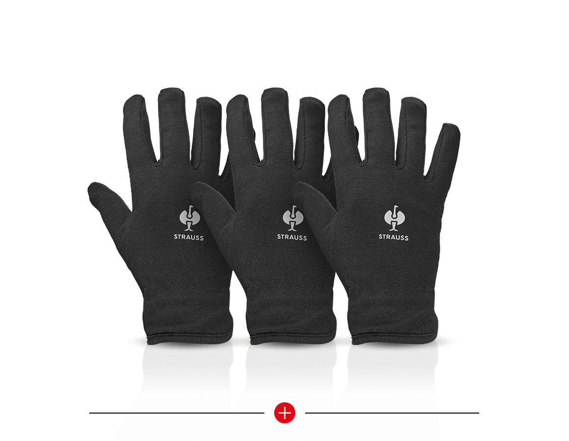 Sicurezza sul lavoro: 3 per 2 e.s. guanti invernali in Fleece Comfort + nero