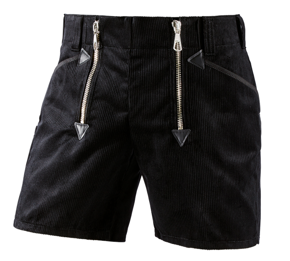 Pantaloni: e.s. pantaloncini gilda velluto a coste larghe + nero