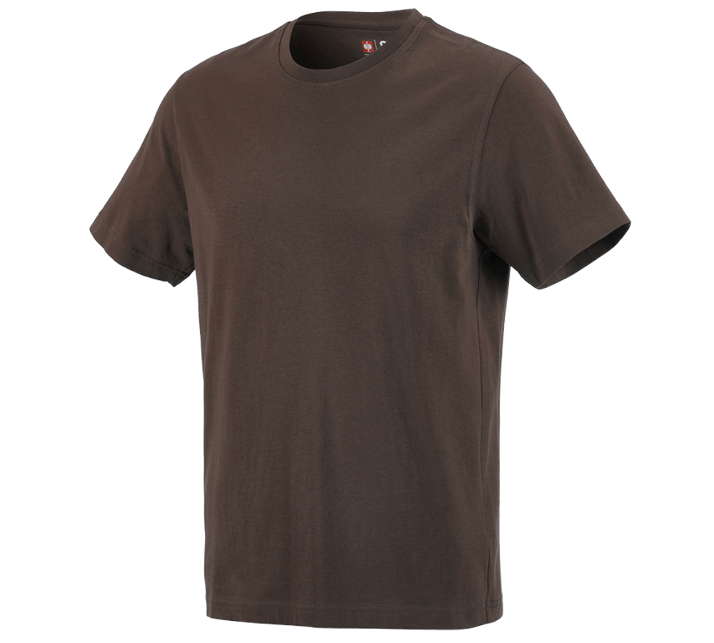 Maglie | Pullover | Camicie: e.s. t-shirt cotton + castagna