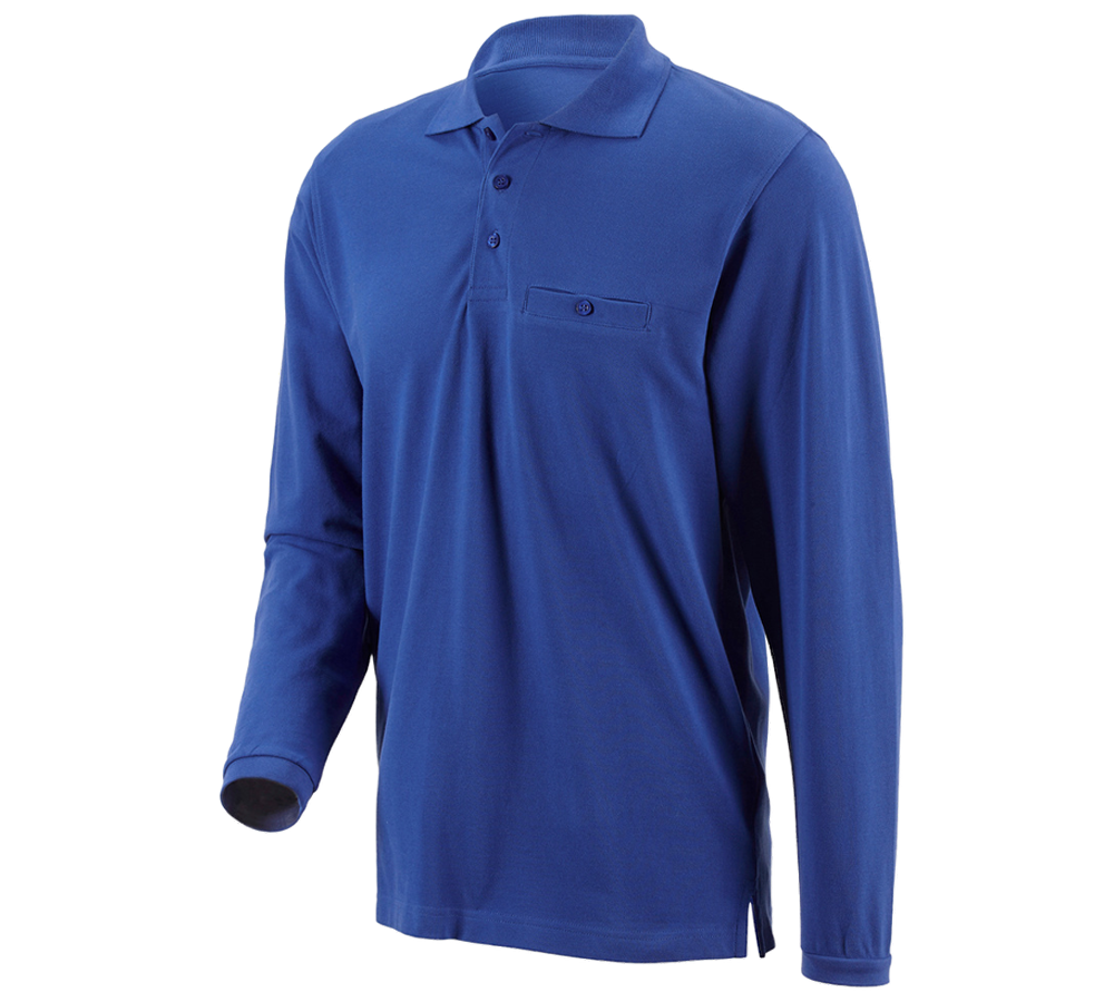 Maglie | Pullover | Camicie: e.s. longsleeve polo cotton Pocket + blu reale