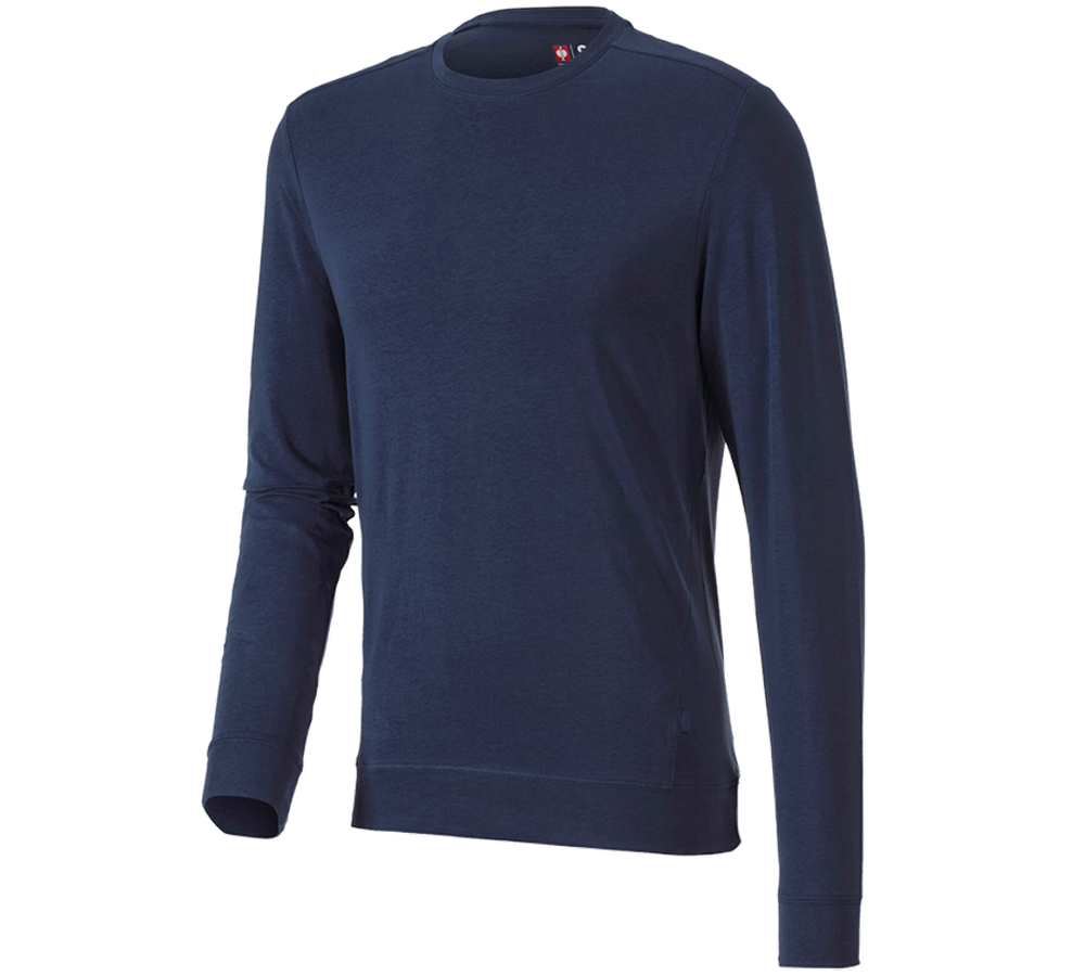 Maglie | Pullover | Camicie: e.s. longsleeve cotton stretch + blu scuro