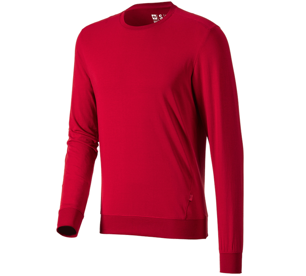 Maglie | Pullover | Camicie: e.s. longsleeve cotton stretch + rosso fuoco
