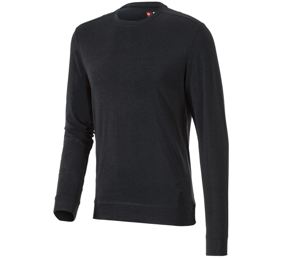 Maglie | Pullover | Camicie: e.s. longsleeve cotton stretch + nero