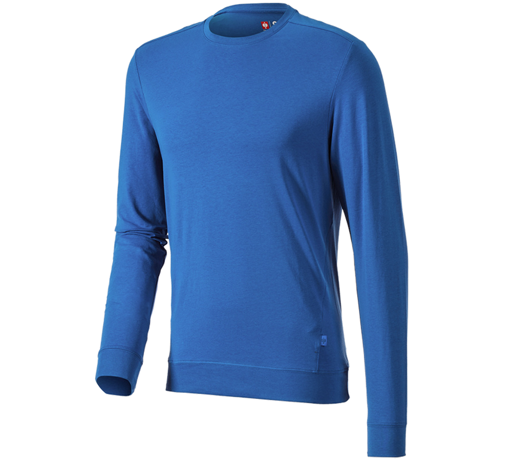 Maglie | Pullover | Camicie: e.s. longsleeve cotton stretch + blu genziana