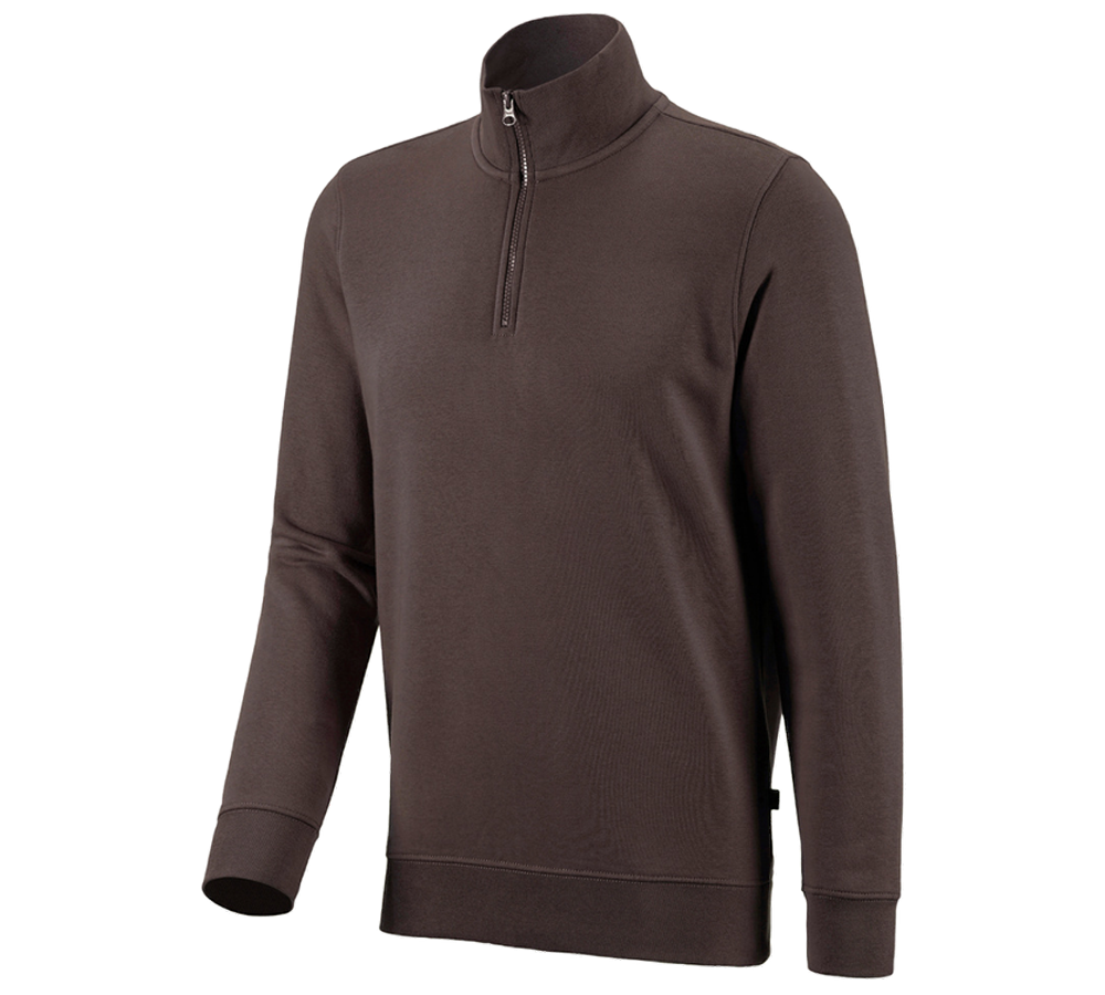 Maglie | Pullover | Camicie: e.s. ZIP-Felpa poly cotton + castagna