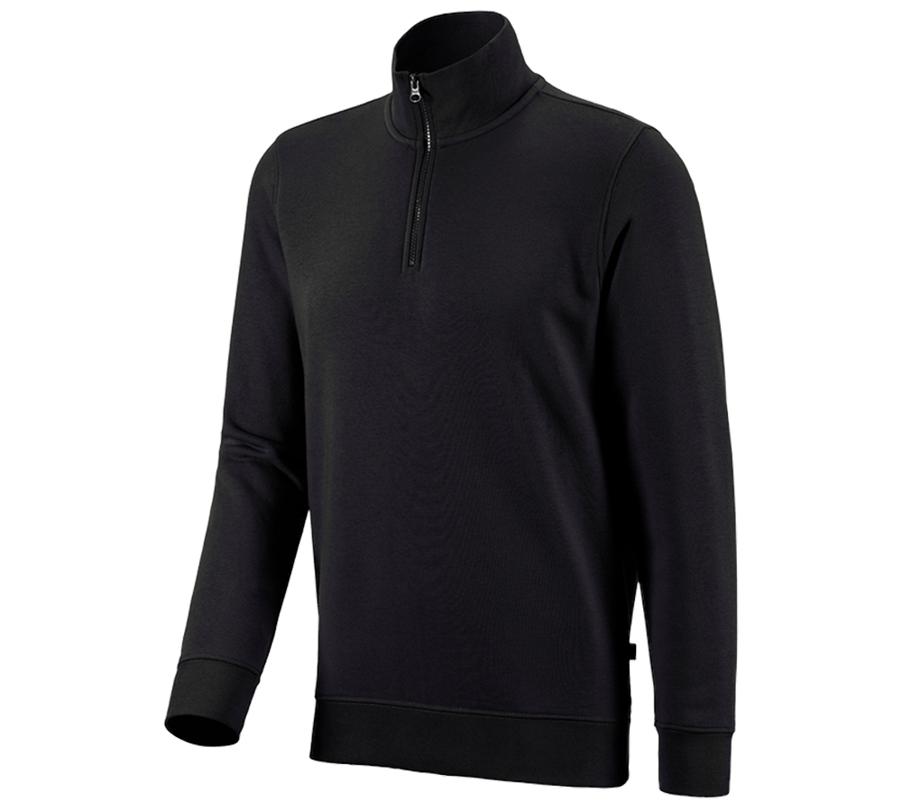 Maglie | Pullover | Camicie: e.s. ZIP-Felpa poly cotton + nero