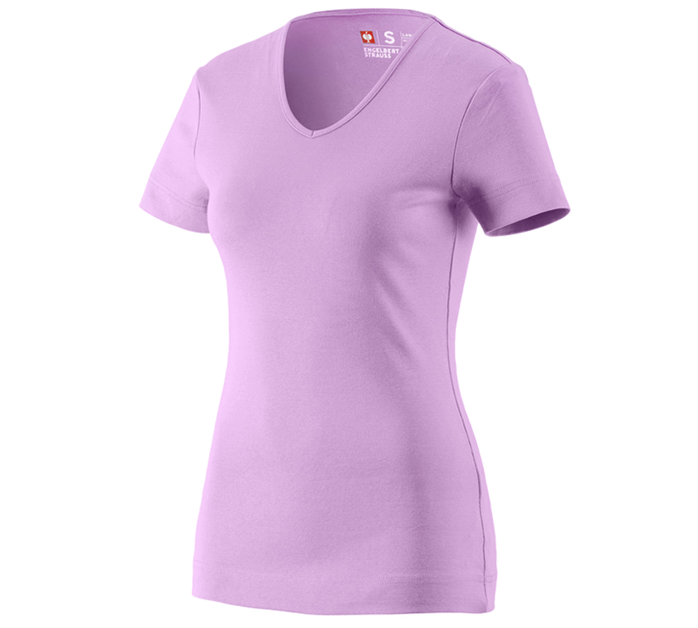 Maglie | Pullover | Bluse: e.s. t-shirt cotton V-Neck, donna + lavanda