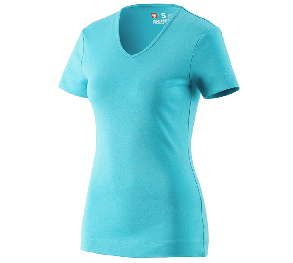 Maglie | Pullover | Bluse: e.s. t-shirt cotton V-Neck, donna + capri